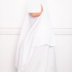 Khimar court en crêpe pointu khimar triangle khimar pas cher mon hijab pas cher blanc